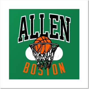 Vintage Boston Basketball Shirt Posters and Art